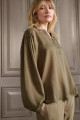 YAYA V-neck blouse w. pleated detail