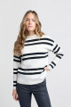 YAYA Block stripe sweater high neck