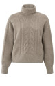 YAYA Turtle neck cable sweater ls